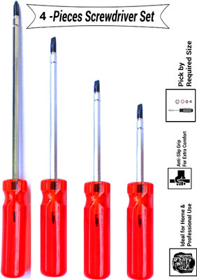 PRECISTO MTSD4S Long Handle Screwdriver Set(Pack of 4)
