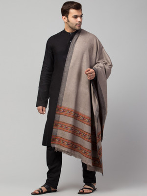 Tweedle Wool Self Design Men Shawl(Grey)