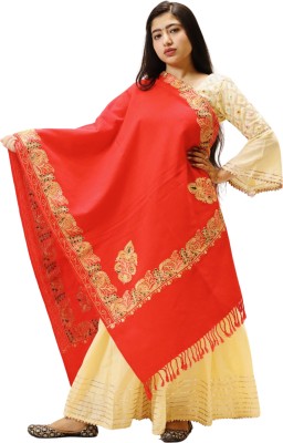 Radha Madhav Enterprise Acrylic Embroidered Women Shawl(Red)