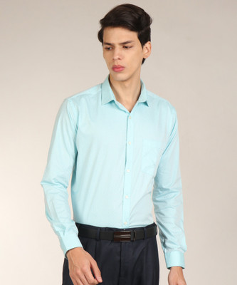 Next Look by Raymond Men Self Design Formal Light Green Shirt