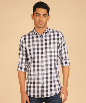 Allen Solly Men Checkered Formal White Shirt