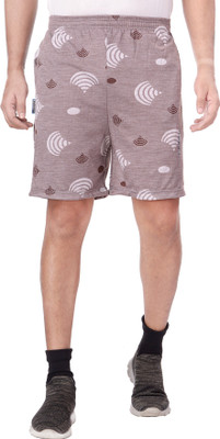 V D Sales Printed Men Brown Regular Shorts