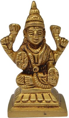 Kalarambh Brass Laxmi Maa Idol Art Murti for Home Collectible Handicraft Art - (1.1 x 1.1 x 2 Inches) Decorative Showpiece  -  5 cm(Brass, Yellow)