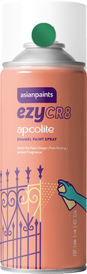 Asian Paints ezyCR8 Apcolite Enamel Multi-Surface DIY Spray Paint for Metal Wood Wall 125 g Green Spray Paint 200 ml(Pack of 1)
