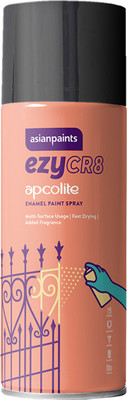 Asian Paints ezyCR8 apcolite DIY Black Aerosol Gloss Finish 125 g Black/Black(0801) Spray Paint 200 ml(Pack of 1)