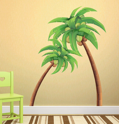 fuzzy 100 cm Graffic tree Self Adhesive Sticker(Pack of 1)