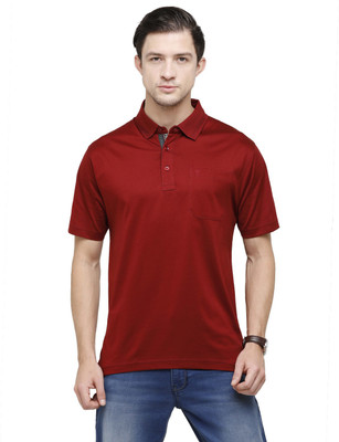 Classic Polo Solid Men Polo Neck Maroon T-Shirt