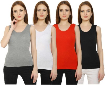 Kavya Creation Casual Solid Women Red, White, Black, Grey Top