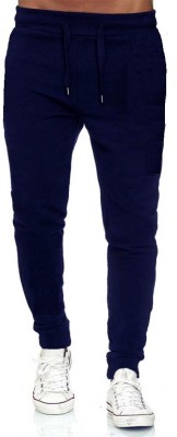 MRB Solid Men Dark Blue Track Pants