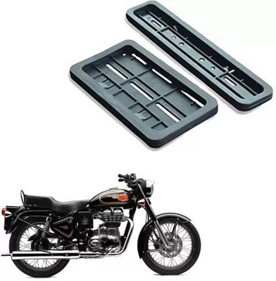 WHEETOYKART Front and Back Bike Number Plate Frame Standard Size for Royal Enfield Bullet 350 Bike Number Plate (Plastic 7 cm x 6 cm) Bike Number Plate(Plastic 8.5 cm  x  6.5 cm)