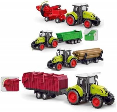 wonder digital Toy Vehicles Set Assembly Toy Farm Truck Construction Set,Play Set with Screwdriver Toy for 3 Year Old Boys,Kids,Girls,4 Pcs Set Tractor Trolley.(Multicolor)