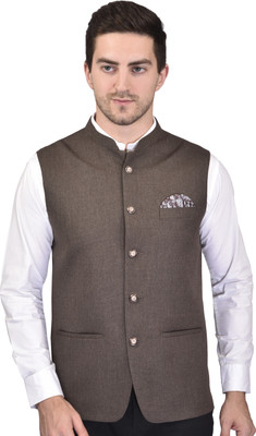 PRINTCULTR Sleeveless Self Design Men Jacket