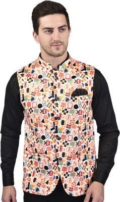 PRINTCULTR Sleeveless Self Design Men Jacket