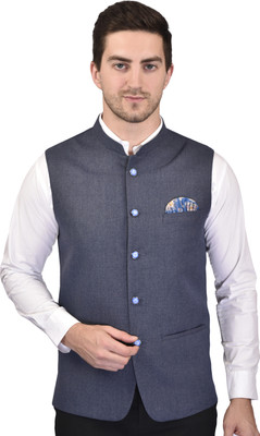 PRINTCULTR Sleeveless Self Design Men Jacket