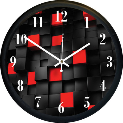 art and craft Analog 26 cm X 26 cm Wall Clock(Black, With Glass, Standard)