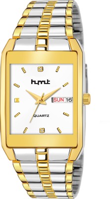 HYMT HMTY-7021 ORIGINAL WHITE & TWO TONE PLATED DAY & DATE FUNCTIONING WATCH FOR BOYS Analog Watch  - For Men