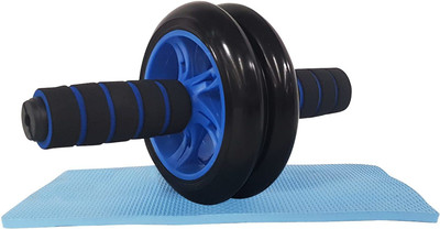 Adrenex by Flipkart 2 Wheel Abs Roller with Sweat Absorb Handles& Knee Pad For Core Workout, Exercise Ab Exerciser(Blue, Black)