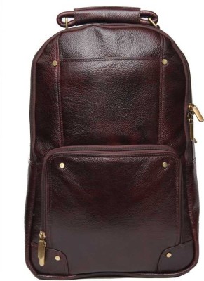 Red Cherry Small 15 L Laptop Backpack Genuine Leather (Brown) 15 L Laptop Backpack(Brown)