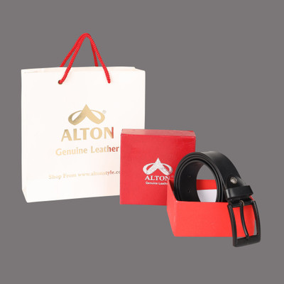 Alton Men Evening, Formal, Casual Black Genuine Leather Belt