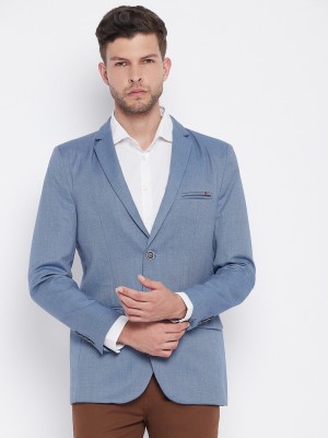 CRIMSOUNE CLUB Solid Single Breasted Casual Men Blazer(Blue)