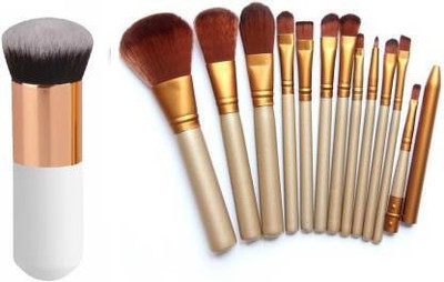 SHEELU Foundation Makeup Brush with Makeup Brush Set of 12(Pack of 13)