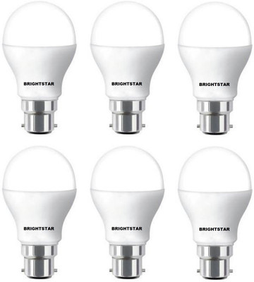 Brightstar 9 W Basic Round B22 LED Bulb(White, Pack of 6)