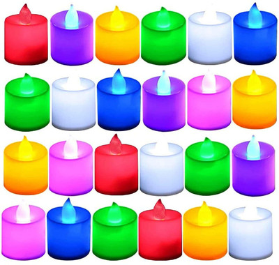 RAJIPO ENTERPRISE LED Candle Tealight for Home Decorations Candle(Multicolor, Pack of 24)