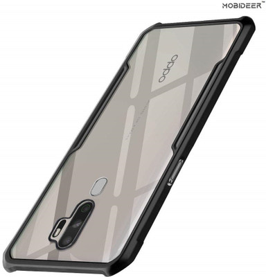 MOBIDEER Back Cover for OPPO A9 2020, Transparent Hybrid Hard PC Back TPU Bumper(Black, Transparent, Shock Proof, Pack of: 1)