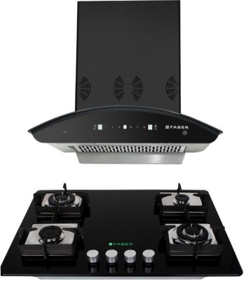 Faber Combo(Orient Express 3D+Hob GB 724) Auto Clean Wall Mounted Chimney(Black 1225...