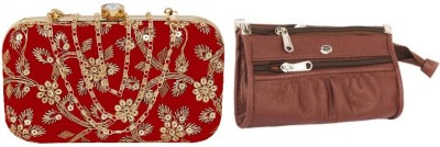 BABERWAL ENTERPRISES Casual, Formal, Party, Sports Red, Brown  Clutch