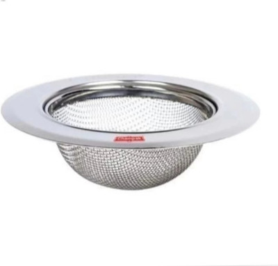 chikocreation Stainless Steel Strainer Kitchen Drain Basin Basket Filter Stopper Drainer Sink Jali Strainer(Silver Pack of 1)