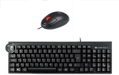 ZEBRONICS Zeb K35 and Zeb Rise Keyboard & Mouse Combo Wired USB Desktop Keyboard(Black)