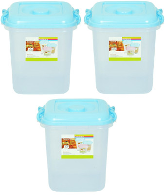 AK HUB Plastic Grocery Container  - 17 L(Pack of 3, Blue)