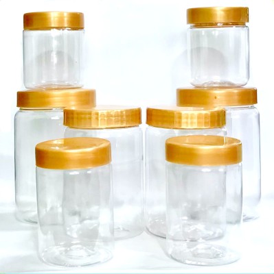 T.S. Universal Plastic Grocery Container  - 750 ml, 500 ml, 300 ml, 200 ml(Pack of 8, Clear)
