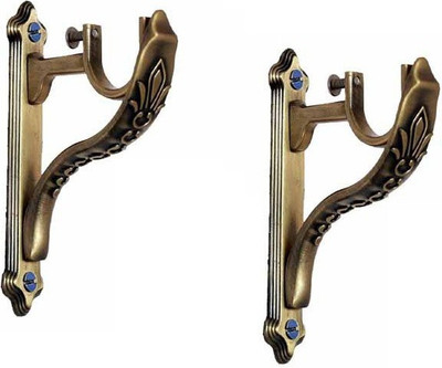 LAMROAR Brown Rod Rail Bracket Metal(Pack of 2)