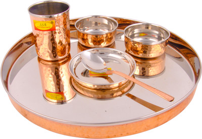 Shivshakti Arts Pack of 6 Copper Dinner Set(Brown)