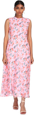 FLYING MACHINE Women A-line White Knee Length Dress