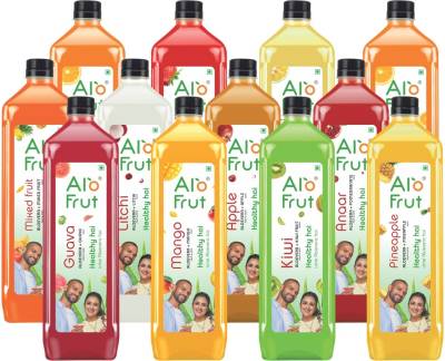 ALOFRUT Juices Taste Combo, 1000 ml - Pack of 12 | Fruit Juice Mai Aloevera Pulp | Healthy Hai Isme Aloevera Hai | Ready to Serve Drink
