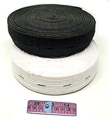 ZENITH Elastic Thread and Cord White, Black Elastic(5 m)