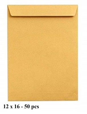 True-Ally Laminated Yellow Paper Large Size Envelope Ideal For Home Office Secure Mailing | Poly Laminated inside | 12 x16 inch (pack of 50) Envelopes(Pack of 50 Yellow)