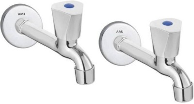 AMJ SS ACURA Long body Tap for Kitchen and Bathroom SS Chrome Finish With Wall Flange - SET OF 2 Bib Tap Faucet(Wall Mount Installation Type)