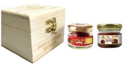 Mr.Kool Choco Hazelnut Spread & Kashmir Saffron Wooden Box Combo(CHOCOLATE SPREAD 25G, KASHMIRI SAFFRON 1G)