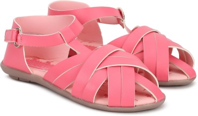 Bubblegummers Girls Velcro Strappy Sandals(Pink)