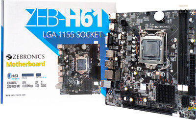 ZEBRONICS ZEB-H61 Motherboard(Black)