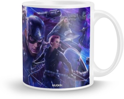 MUGKIN MA-30 Official The Avengers : Marvel Superhero sIron Man, Thor, Black Panther, Black Widow, Captain America, Thanos, Winter Shoulder, Hulk, Spider Man & More Printed White Ceramic Coffee Mug(350 ml)