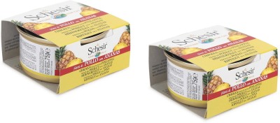 Schesir 40% Chicken Fillets With Pineapple Canned Cat Wet Food- 75 g Each Chicken 0.15 kg (2x0.07 kg) Wet Adult Cat Food