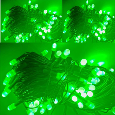Business Squad 168 LEDs 13 m Green Steady String Rice Lights(Pack of 3)