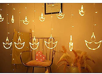 Pride Kraft 138 LEDs 3.05 m Yellow Flickering Diya Rice Lights(Pack of 1)