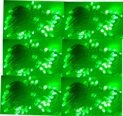 Business Squad 168 LEDs 13 m Green Steady String Rice Lights(Pack of 6)