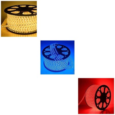 BENHEK 600 LEDs 5 m Yellow, Red, Blue Steady Strip Rice Lights(Pack of 3)